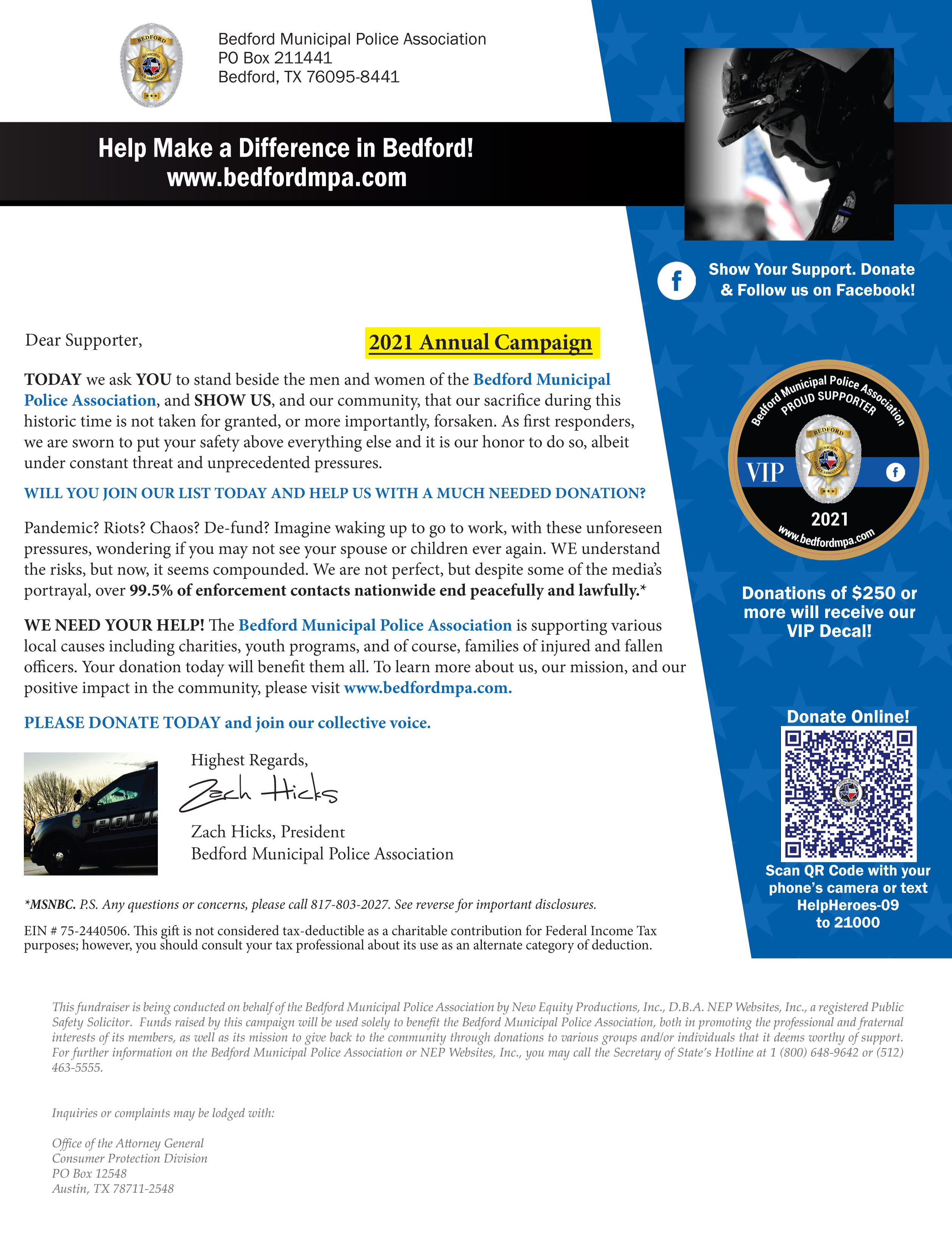 Bedford Municipal Police Association Donate Now!