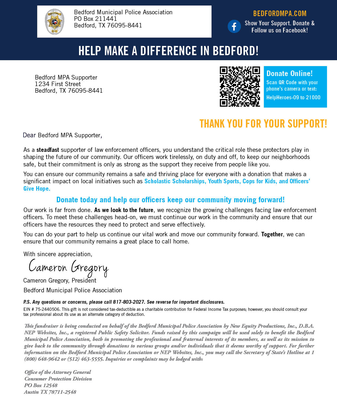 Donation Letter